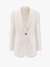 Brunello Cucinelli Viscose And Linen Blazer With Silk Blend Lining