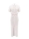 Brunello Cucinelli Viscose And Linen Long Dress Long Dress In White