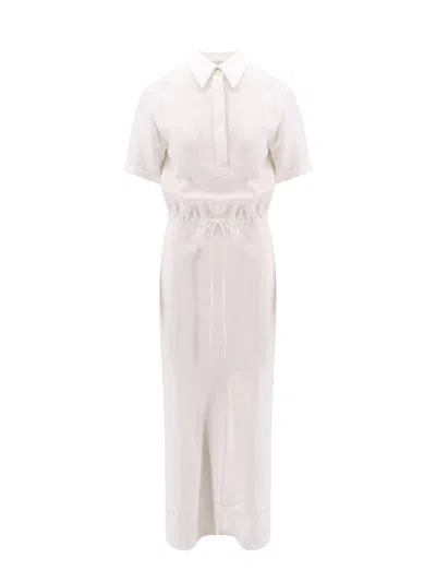 Brunello Cucinelli Viscose And Linen Long Dress Long Dress In White