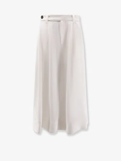 Brunello Cucinelli Viscose And Linen Skirt In White