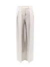 BRUNELLO CUCINELLI VISCOSE AND LINEN TROUSER WITH FRONTAL PINCES