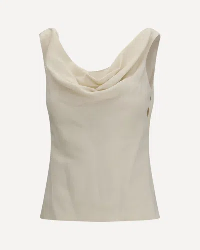 Brunello Cucinelli Viscose And Linen Twill Top In White