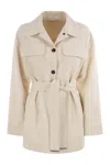 Brunello Cucinelli Women Viscose And Wool Safari Jacket In Neutral