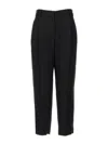 Brunello Cucinelli Black Tropical Luxury Wool Monili Slouchy Trousers In Black