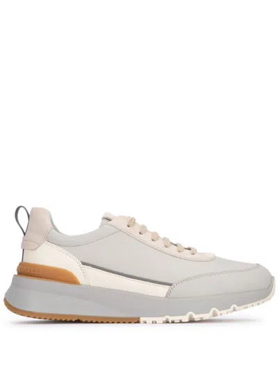 Brunello Cucinelli Pair Of Sneakers Vitello In Csx38