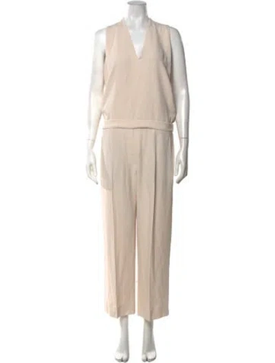 Pre-owned Brunello Cucinelli V-neck Jumpsuit In Neutrals