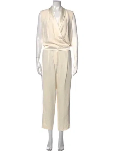 Pre-owned Brunello Cucinelli V-neck Jumpsuit In White