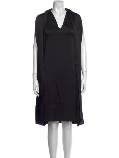 Pre-owned Brunello Cucinelli V-neck Knee-length Dress In Black