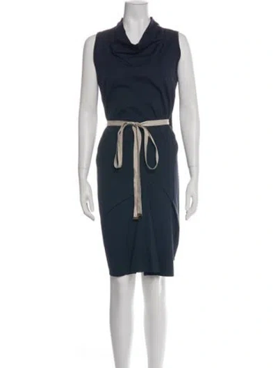 Pre-owned Brunello Cucinelli V-neck Knee-length Dress In Green