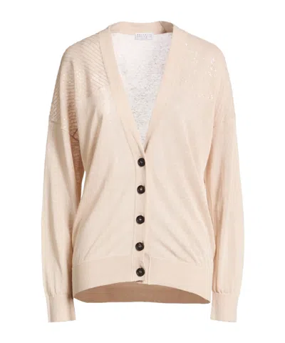 Brunello Cucinelli V-neck Knit Cardigan In Neutral