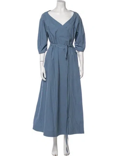 Pre-owned Brunello Cucinelli V-neck Long Dress W/ Tags In Gray