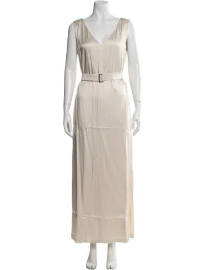 Pre-owned Brunello Cucinelli V-neck Long Dress W/ Tags In Multi