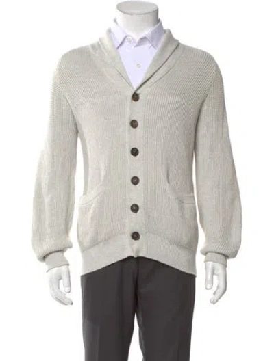 Pre-owned Brunello Cucinelli V-neck Long Sleeve Cardigan In Gray