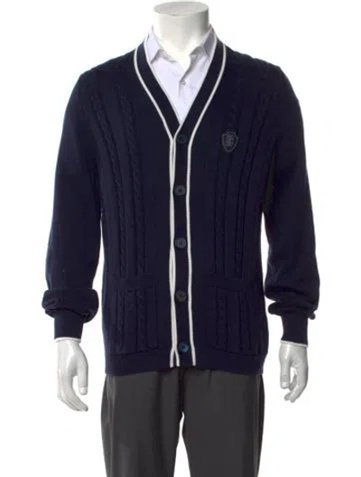 Pre-owned Brunello Cucinelli V-neck Long Sleeve Cardigan W/ Tags In Blue