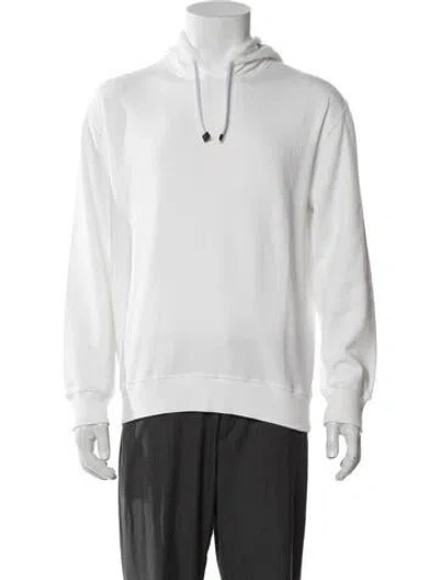 Pre-owned Brunello Cucinelli V-neck Long Sleeve Hoodie In White