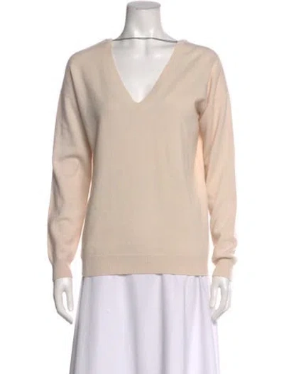 Pre-owned Brunello Cucinelli V-neck Long Sleeve Sweatshirt In Neutral