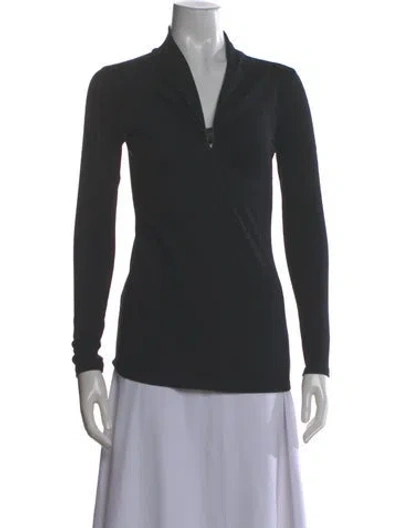 Pre-owned Brunello Cucinelli V-neck Long Sleeve Top In Gray