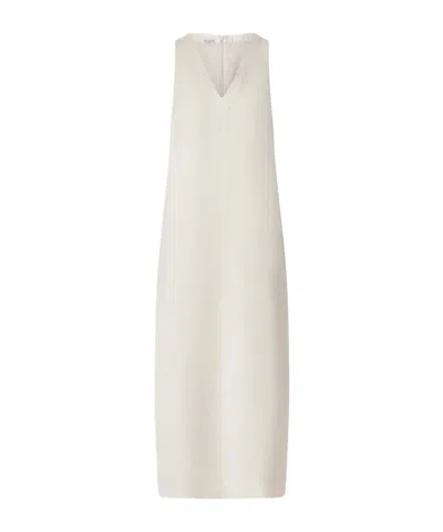 Brunello Cucinelli Crepe Midi Dress In Neutral