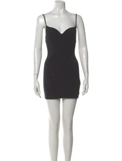 Pre-owned Brunello Cucinelli V-neck Mini Dress In Black