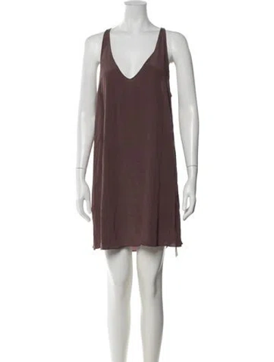 Pre-owned Brunello Cucinelli V-neck Mini Dress In Pink
