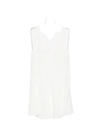 Brunello Cucinelli V-neck Mini Dress In White