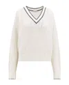 Brunello Cucinelli Monili-embellished Wool-blend Jumper In White