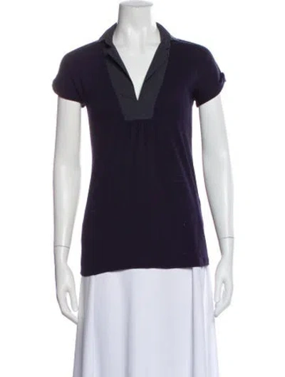 Pre-owned Brunello Cucinelli V-neck Short Sleeve Polo In Black