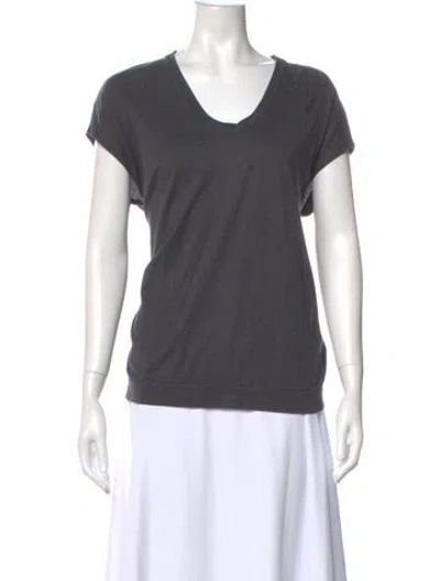 Pre-owned Brunello Cucinelli V-neck Short Sleeve T-shirt In Black