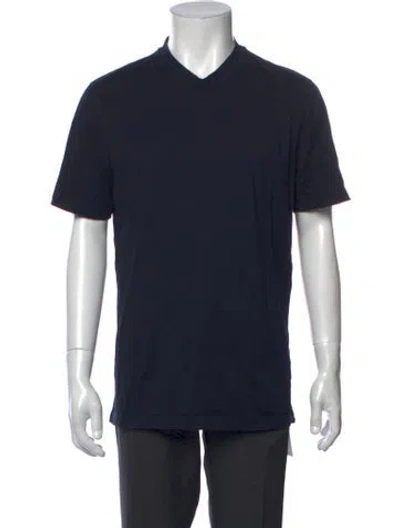 Pre-owned Brunello Cucinelli V-neck Short Sleeve T-shirt In Blue