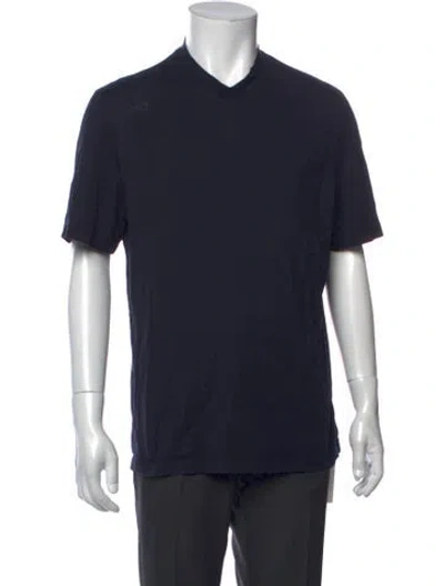 Pre-owned Brunello Cucinelli V-neck Short Sleeve T-shirt In Blue
