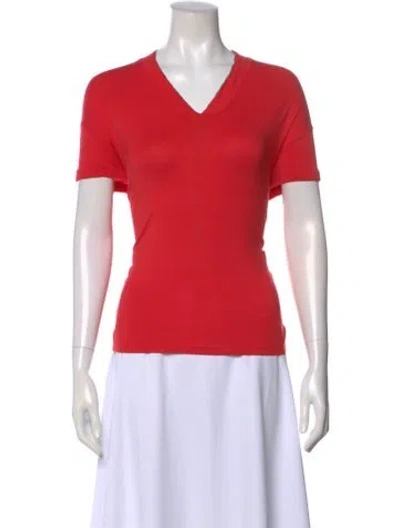 Pre-owned Brunello Cucinelli V-neck Short Sleeve T-shirt In Pink