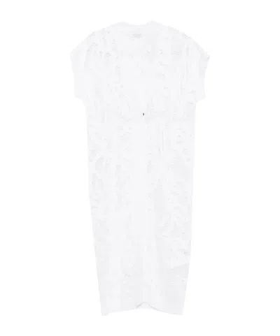 Brunello Cucinelli V-neck Short-sleeved Knit Top In White