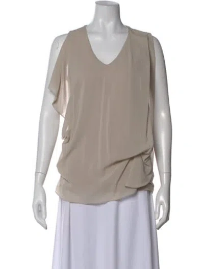 Pre-owned Brunello Cucinelli V-neck Sleeveless Blouse In Neutral