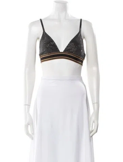 Pre-owned Brunello Cucinelli V-neck Sleeveless Sports Bra W/ Tags In Gray