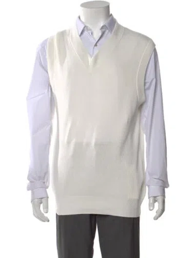 Pre-owned Brunello Cucinelli V-neck Sleeveless Sweater Vest W/ Tags In Neutral