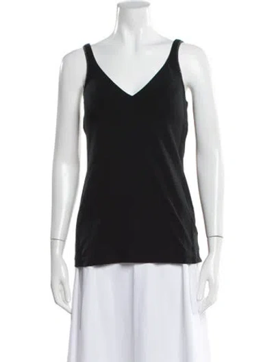 Pre-owned Brunello Cucinelli V-neck Sleeveless Top In Black