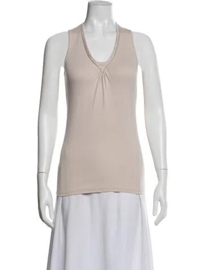 Pre-owned Brunello Cucinelli V-neck Sleeveless Top In Blue