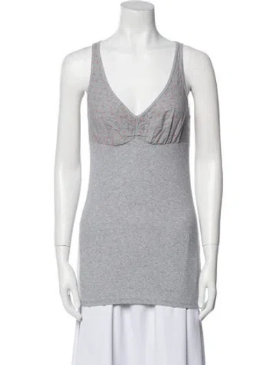 Pre-owned Brunello Cucinelli V-neck Sleeveless Top In Gray