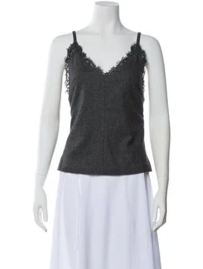 Pre-owned Brunello Cucinelli V-neck Sleeveless Top In Gray
