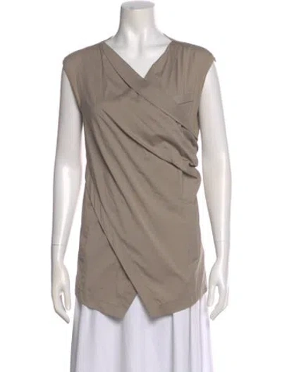 Pre-owned Brunello Cucinelli V-neck Sleeveless Top In Neutral