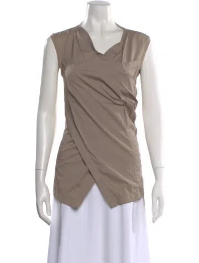 Pre-owned Brunello Cucinelli V-neck Sleeveless Top In Neutral