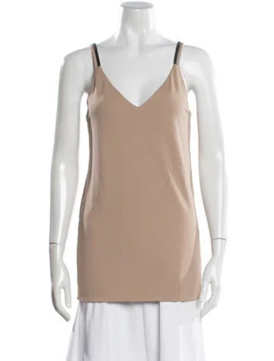 Pre-owned Brunello Cucinelli V-neck Sleeveless Top In Neutral