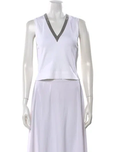 Pre-owned Brunello Cucinelli V-neck Sleeveless Top W/ Tags In Neutral