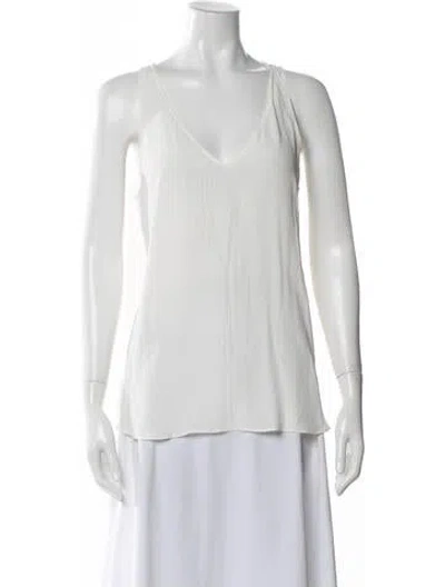 Pre-owned Brunello Cucinelli V-neck Sleeveless Top In White