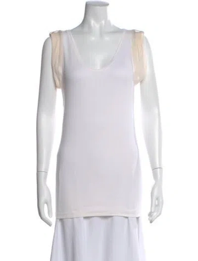 Pre-owned Brunello Cucinelli V-neck Sleeveless Top In White