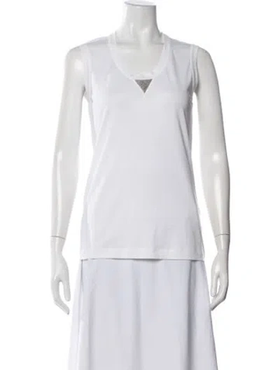 Pre-owned Brunello Cucinelli V-neck Sleeveless T-shirt In Neutral