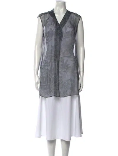 Pre-owned Brunello Cucinelli V-neck Sleeveless Tunic In Gray