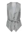 Brunello Cucinelli Sleeveless Belted Waistcoat In Gray