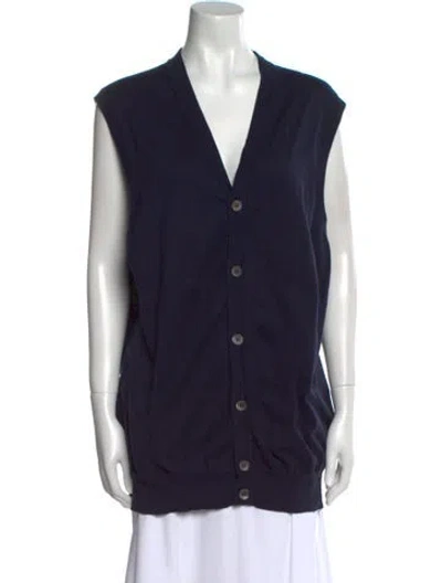 Pre-owned Brunello Cucinelli V-neck Sweater In Blue