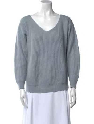 Pre-owned Brunello Cucinelli V-neck Sweater In Blue